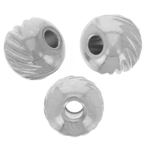 5 mm flattened round beads - 316L stainless steel x5