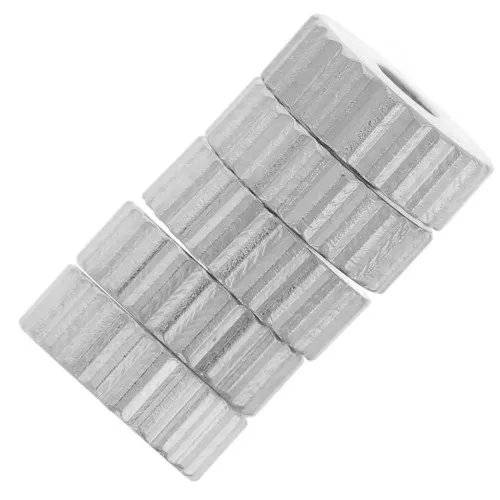 6mm 316L stainless steel ribbed roundel beads - x5