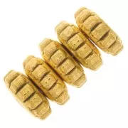 5mm 304L stainless steel Roundel beads with small balls - Gold x5