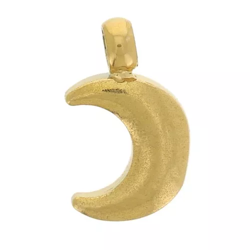 7x4mm 304L stainless steel moon charm - Gold x1