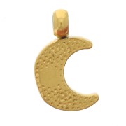 7x4mm 304L stainless steel moon charm - Gold x1