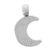 7x4mm 304L stainless steel moon charm x1