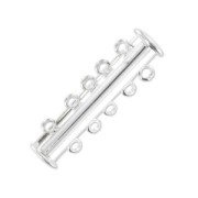 5 strands magnetic clasp 30mm silver tone x1