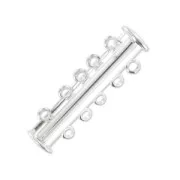 5 strands magnetic clasp 30mm silver tone x1