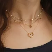 15x17mm 304L stainless steel Hollow heart pendant - Gold x1