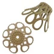 End caps filigreed 16x12mm Bronze tone x20