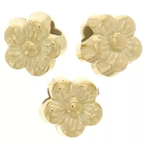 6mm CCB Metallic Acrylic Flower Beads - Gold Tone x10