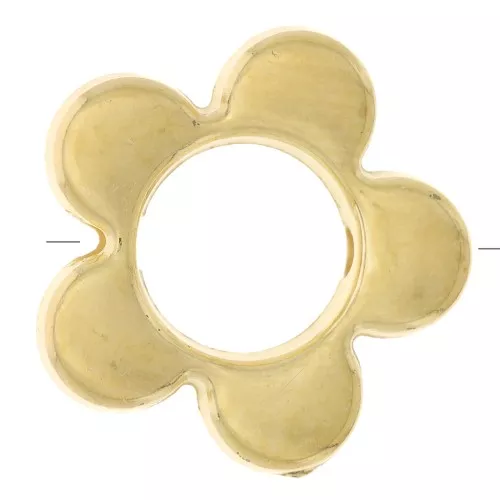 CCB Metallic Acrylic 15mm Flower Beads - Gold Tone x4