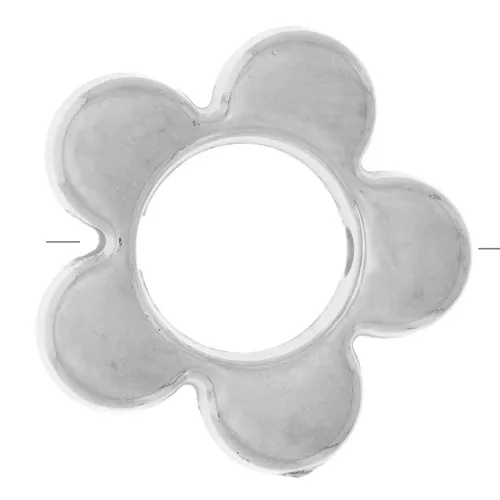 15mm CCB Metallic Acrylic Flower Beads - Silver Tone x4
