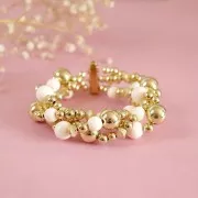 6x7mm CCB acrylic metallic bicones - Gold Tone x10