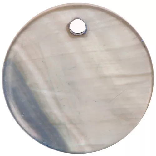 Mother-of-Pearl round and thick Sequins 20mm Cinnamon Grey x10
