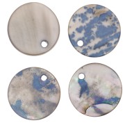 Mother-of-Pearl round and thick Sequins 20mm Cinnamon Grey x10