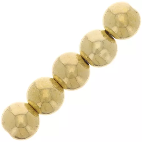 6mm CCB Metallic Acrylic Round Beads - Gold Tone x20