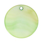 Mother-of-Pearl round and thick  Sequins 20mm green x10