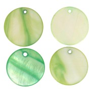 Mother-of-Pearl round and thick  Sequins 20mm green x10