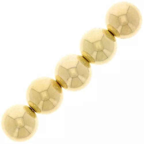 12mm CCB Metallic Acrylic Round Beads - Gold Tone x8