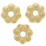 6mm CCB acrylic metallic Flower roundel beads - Gold Tone x50|raw }}