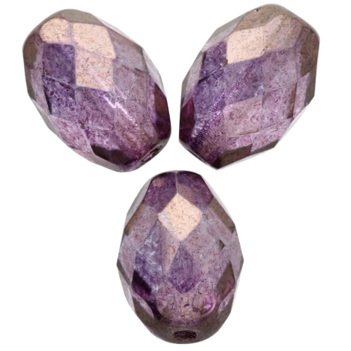 Faceted Olives 13x10 mm Crystal Lila Vega Luster x8