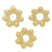 4mm CCB acrylic metallized flower roundel beads - Gold Tone x100|raw }}