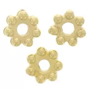 4mm CCB acrylic metallized flower roundel beads - Gold Tone x100