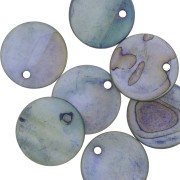 Mother-of-Pearl round and thick Sequins 20mm Blue x10