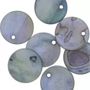 Mother-of-Pearl round and thick Sequins 20mm Blue x10