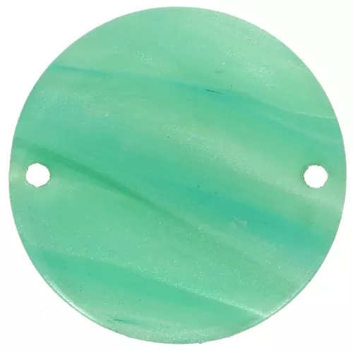 20mm round acetate spacer - Marbled Multi-green pearl x1