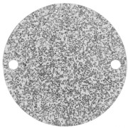 20mm round acrylic spacer - Silver Glitter x1