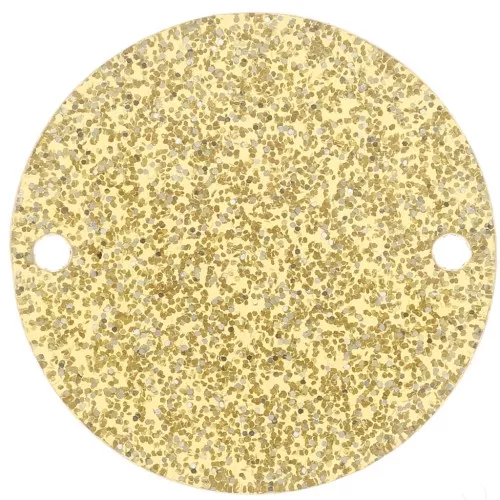 20mm round acrylic spacer - Golden Glitter x1