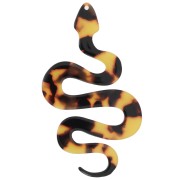 67x38mm Acetate Snake Pendant - Tortoiseshell - Brown - Black x1