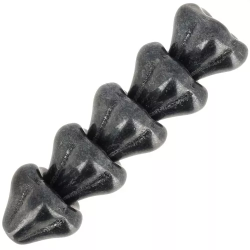 6x8mm Glass flower beads - Jet Hematite x10