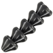 6x8mm Glass flower beads - Jet Silver x10