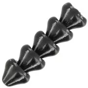 6x8mm Glass flower beads - Jet Silver x10