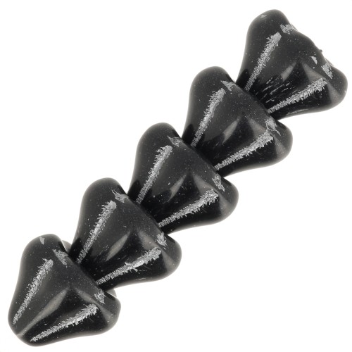 6x8mm Glass flower beads - Jet Silver x10