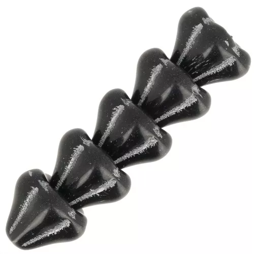 6x8mm Glass flower beads - Jet Silver x10
