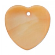 Mother-of-Pearl Heart-shaped Sequins 24mm Orange x5