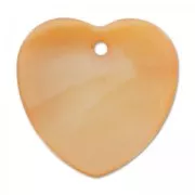 Mother-of-Pearl Heart-shaped Sequins 24mm Orange x5