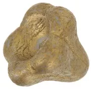 11x13mm Glass bell flower bead - Brown Gold Pearl x1