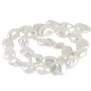 Irregular Keshi baroque freshwater pearl - 10 to 14 mm - AAA Grade - White x1