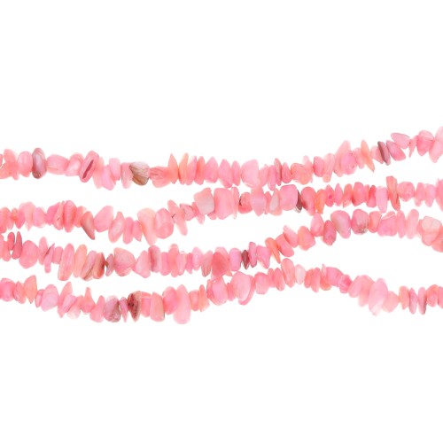 8-11mm Chip beads - dyed shell - Pink x 78 cm