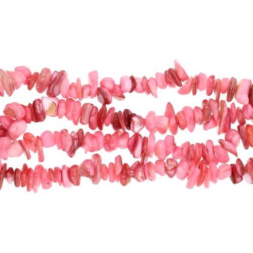 8-11mm Chip beads - dyed shell - Pink x 78 cm