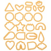 Set of 24 plastic polymer dies - Geometric - Flowers - Hearts x1