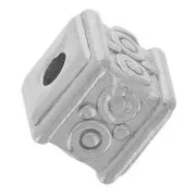 5mm Stainless steel 316L Bead cube arabesque pattern x1