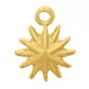 7mm 304L stainless steel North star charm - Gold x1
