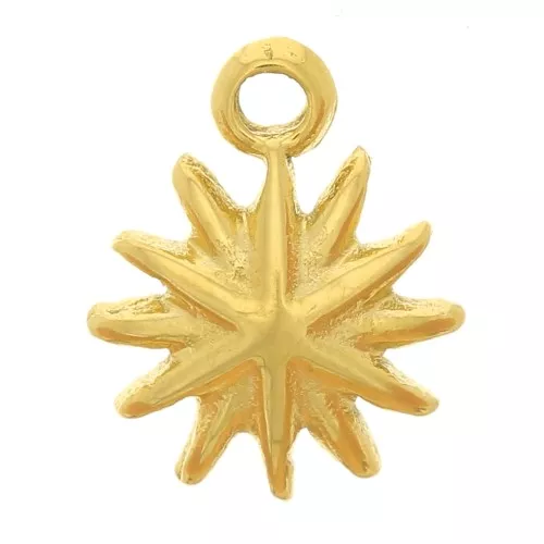 6.5 mm North Star Charm - Gold-Plated 304 Stainless Steel x1