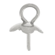 304L stainless steel Pendant fasteners for 6 and 8mm half-drilled beads x5