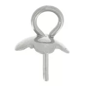 304L stainless steel Pendant fasteners for 6 and 8mm half-drilled beads x5