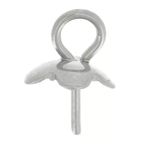 304L stainless steel Pendant fasteners for 6 and 8mm half-drilled beads x5