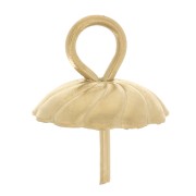 304L stainless steel Pendant fasteners for 7 and 9mm half-drilled beads - Gold x5|raw }}