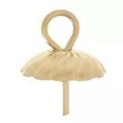 304L stainless steel Pendant fasteners for 7 and 9mm half-drilled beads - Gold x5